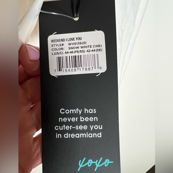 NWT WILDFOX Intimates white long slv top "Weekend, I love you" sz L comfy - Picture 5 of 12